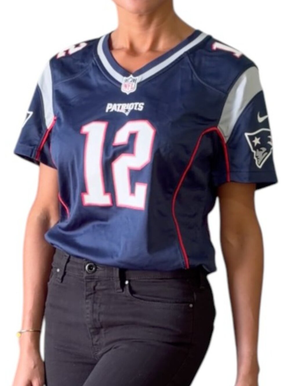 Tom Brady 12 New England Patriots Jersey Women's NFL Football Size M